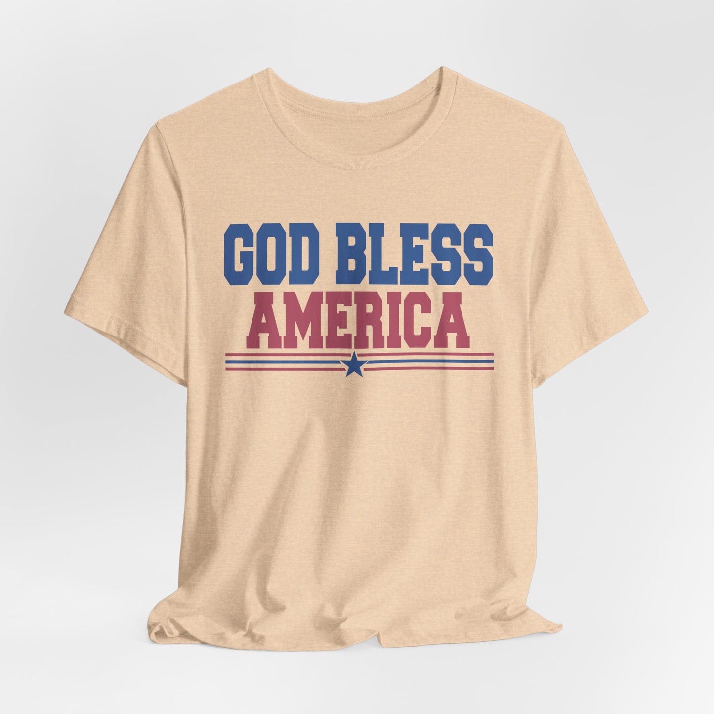 God Bless America Unisex Jersey Tee - Patriotic Short Sleeve Shirt