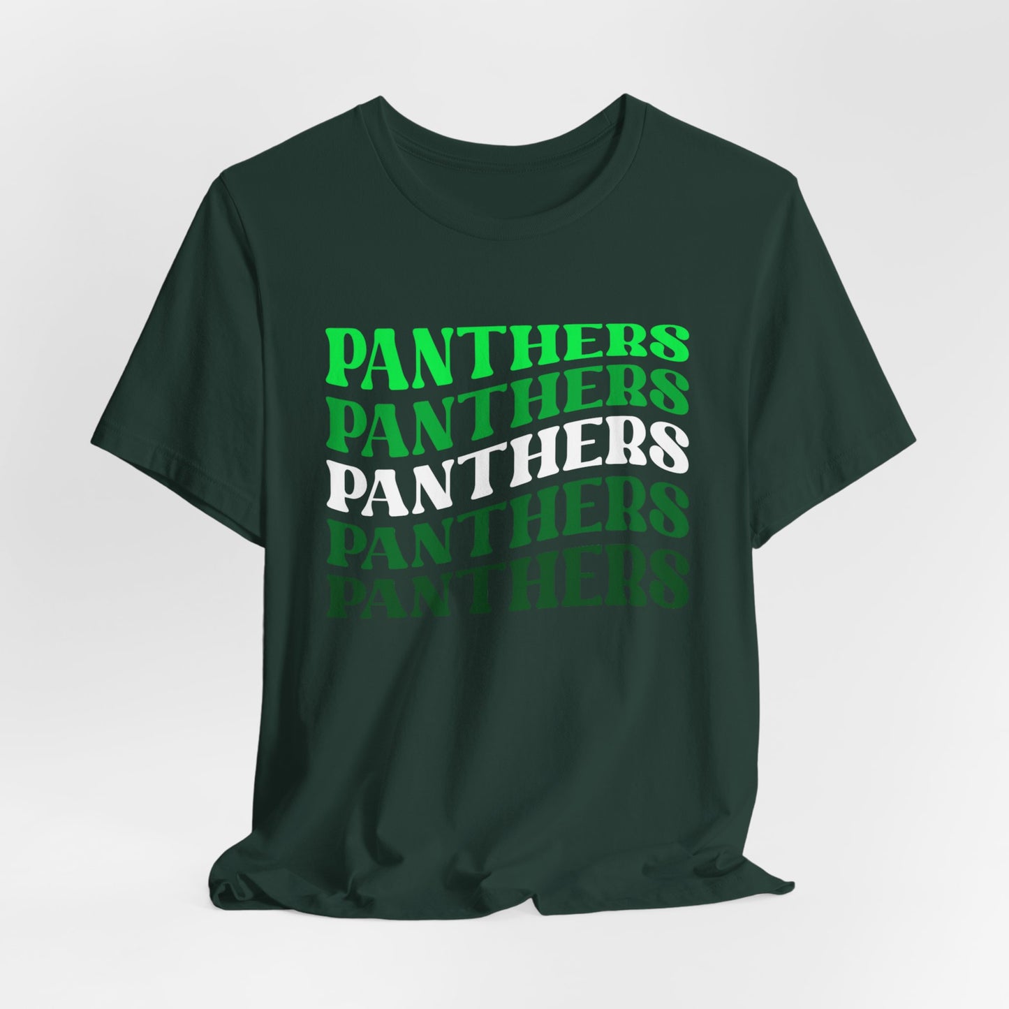 Panthers Stacked Unisex Short Sleeve Tee, Comfortable Graphic Tee for Sports Fans, Casual Wear for Game Days, Perfect Gift for Panther Lovers