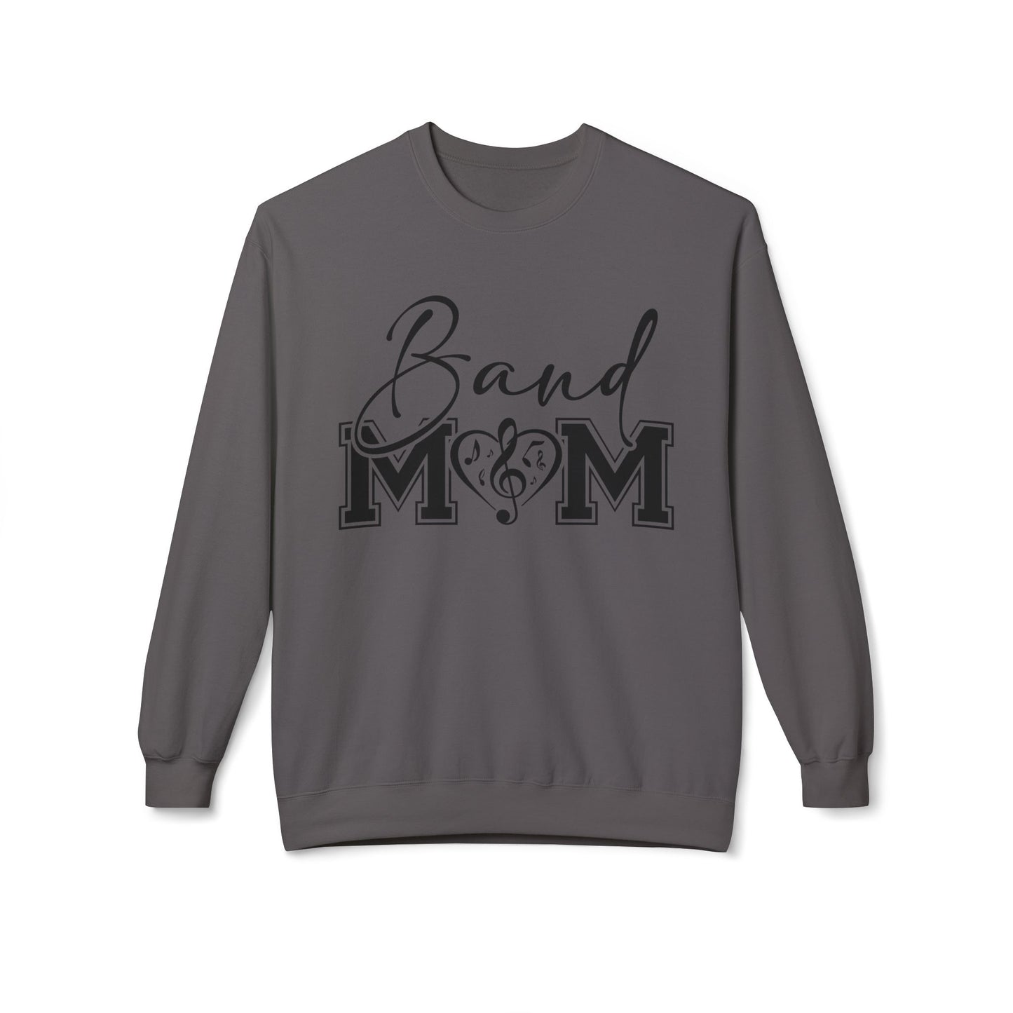 Band Mom front and back - Softstyle Crewneck for Music Lovers