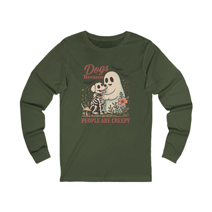 Dogs because People are Creepy Halloween Bella Long Sleeve Shirt