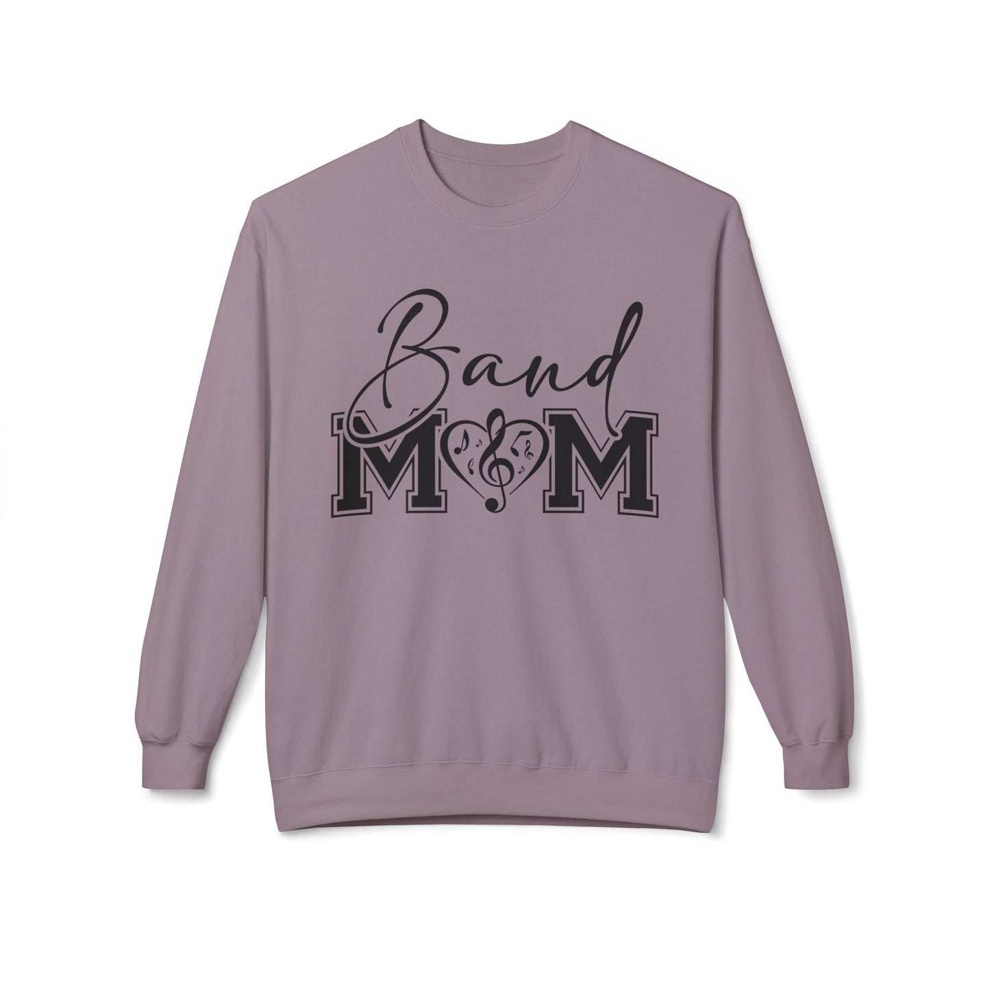 Band Mom front and back - Softstyle Crewneck for Music Lovers