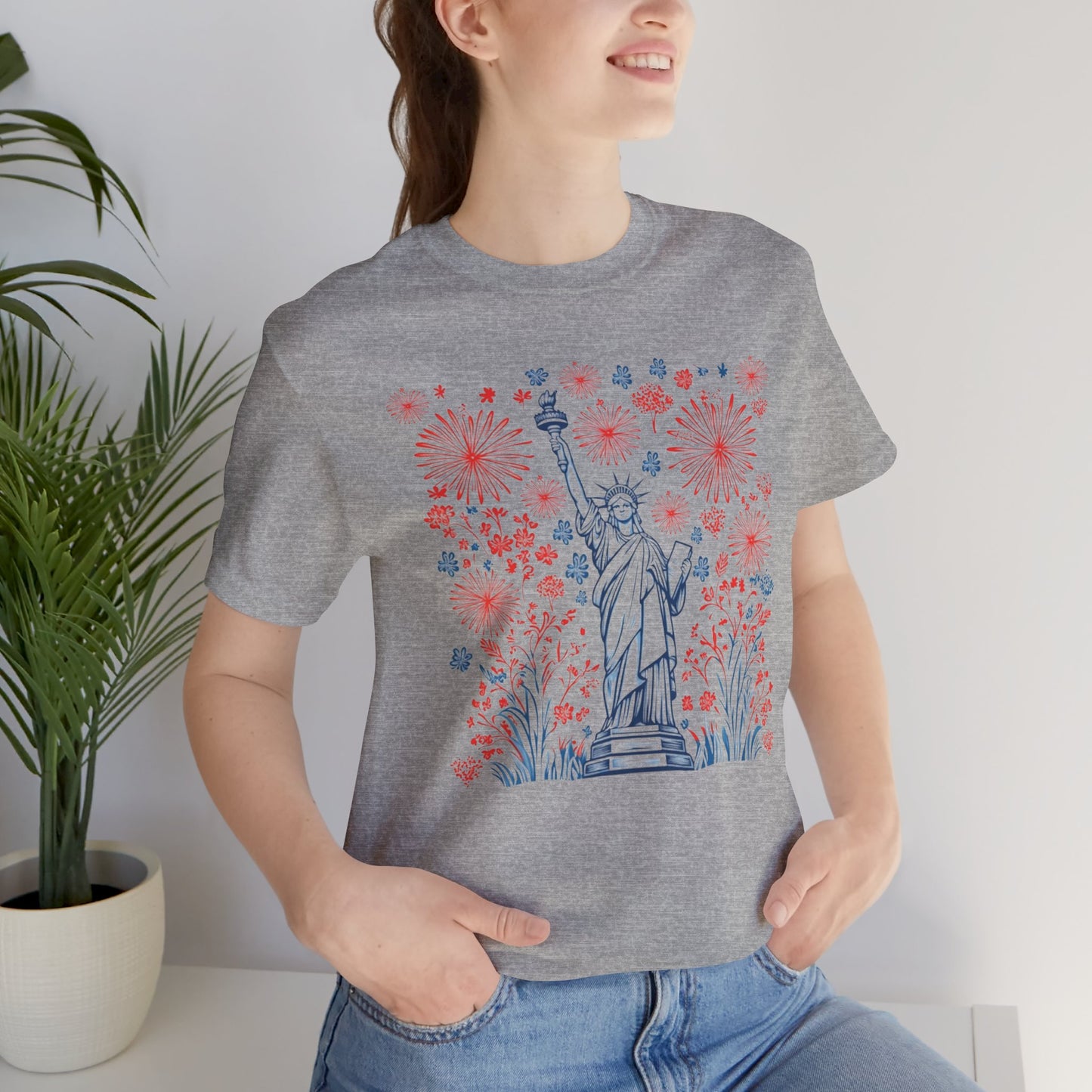 Patriotic Short Sleeve Tee with Liberty Design
