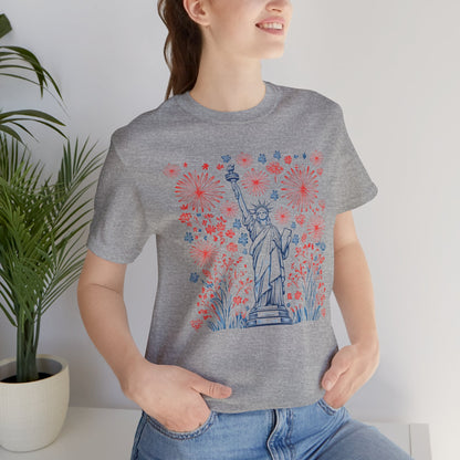 Patriotic Short Sleeve Tee with Liberty Design