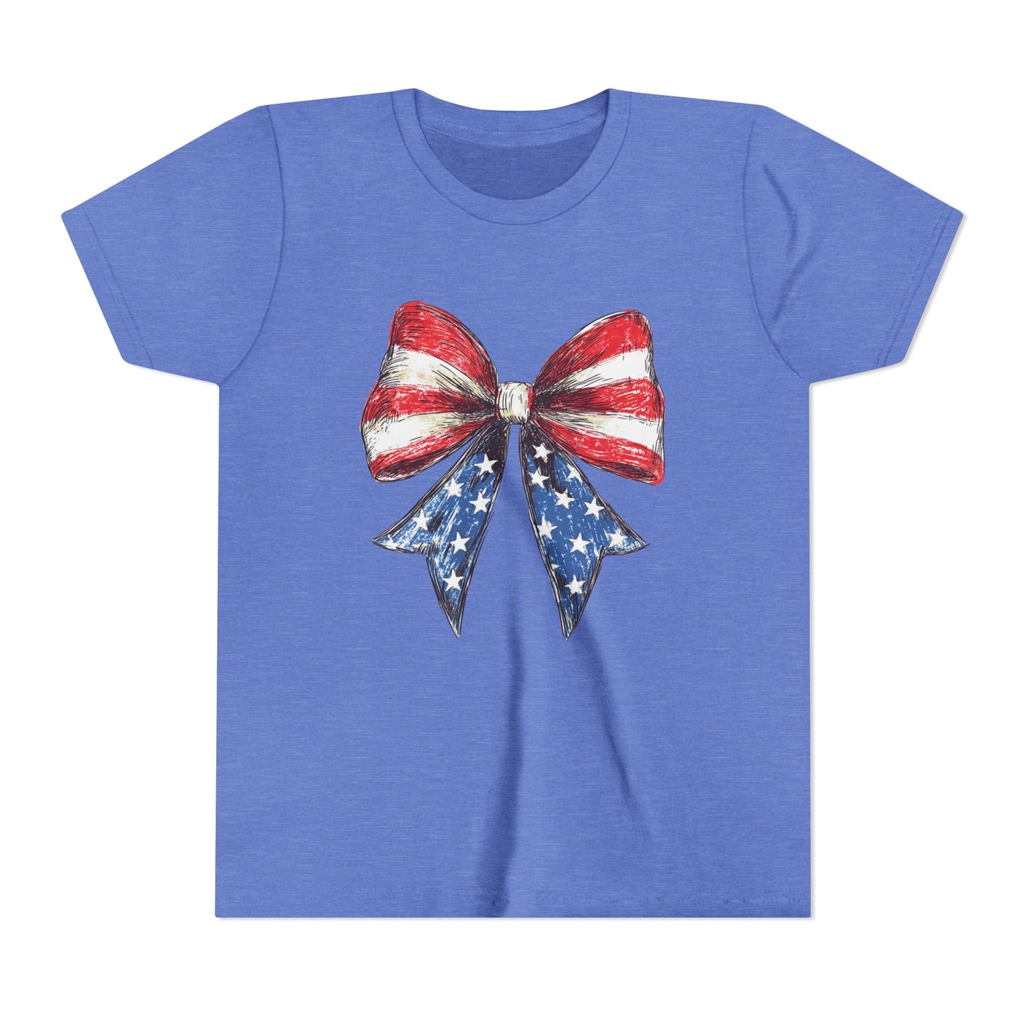 Patriotic Youth Short Sleeve Tee with Bow Design