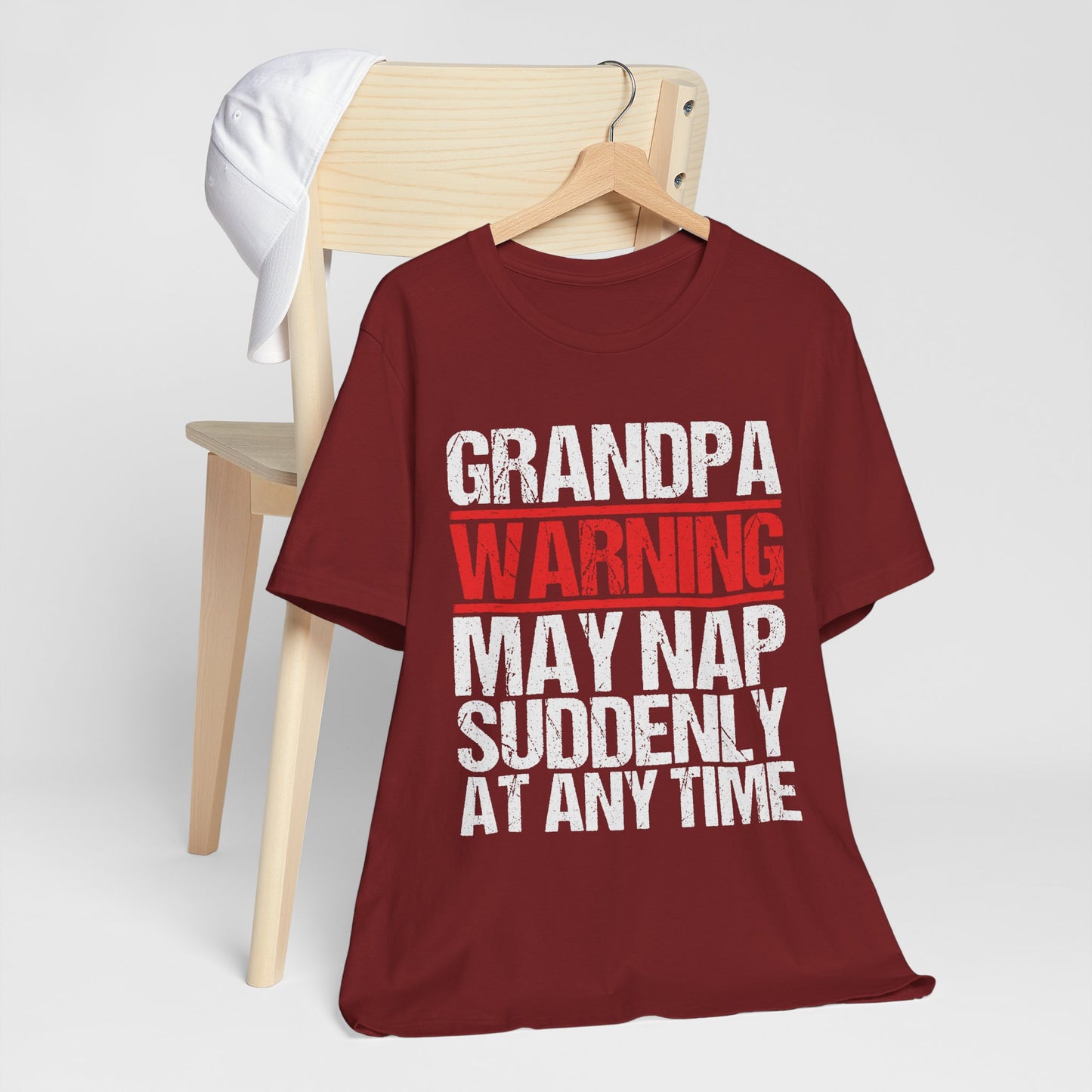 Funny Grandpa Nap Warning T-Shirt, Gift for Grandfather, Family Humor Tee, Unisex Tee for Relaxation, Birthday Gift, Grandparent's Day