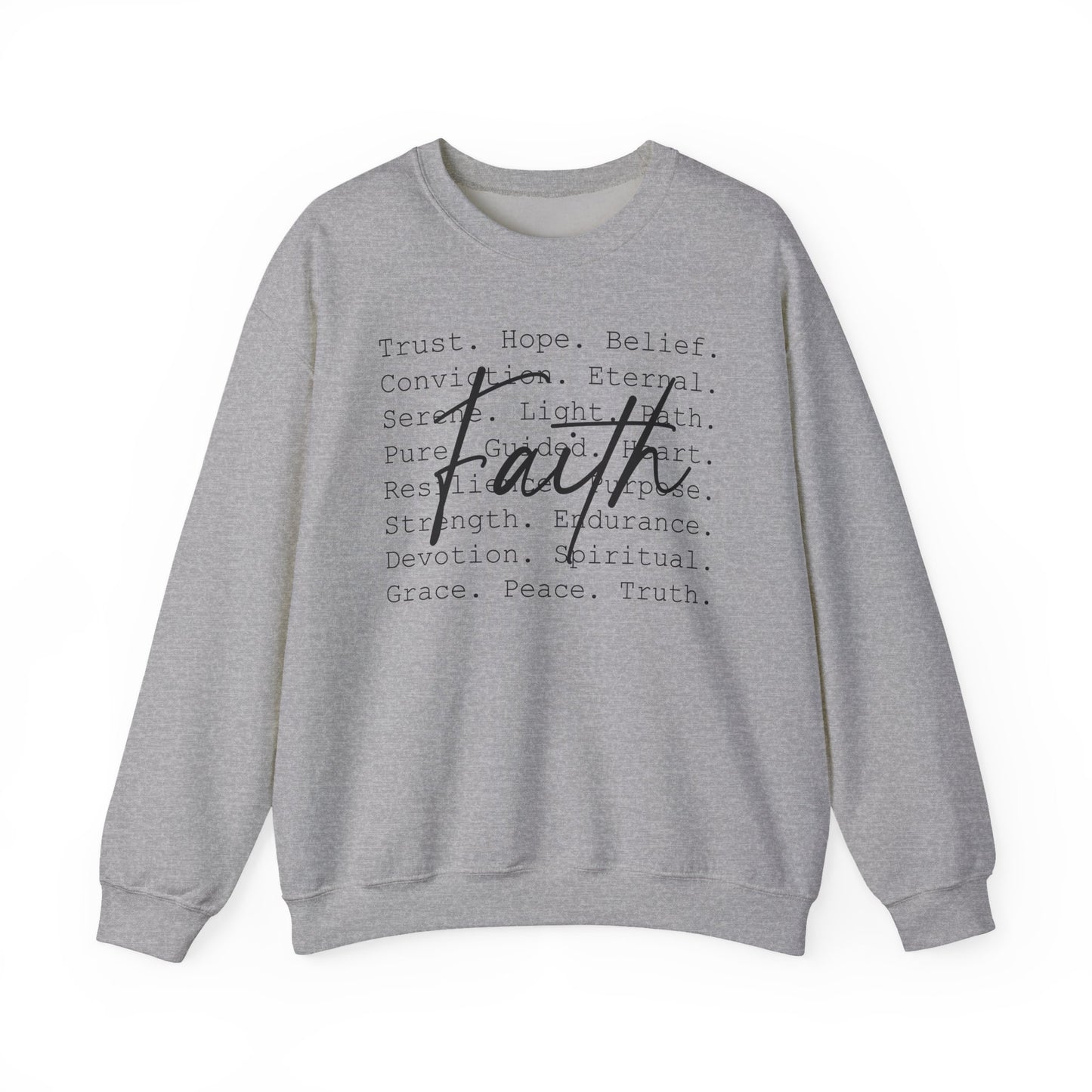 Faith Word Map Gildan Crewneck Sweatshirt