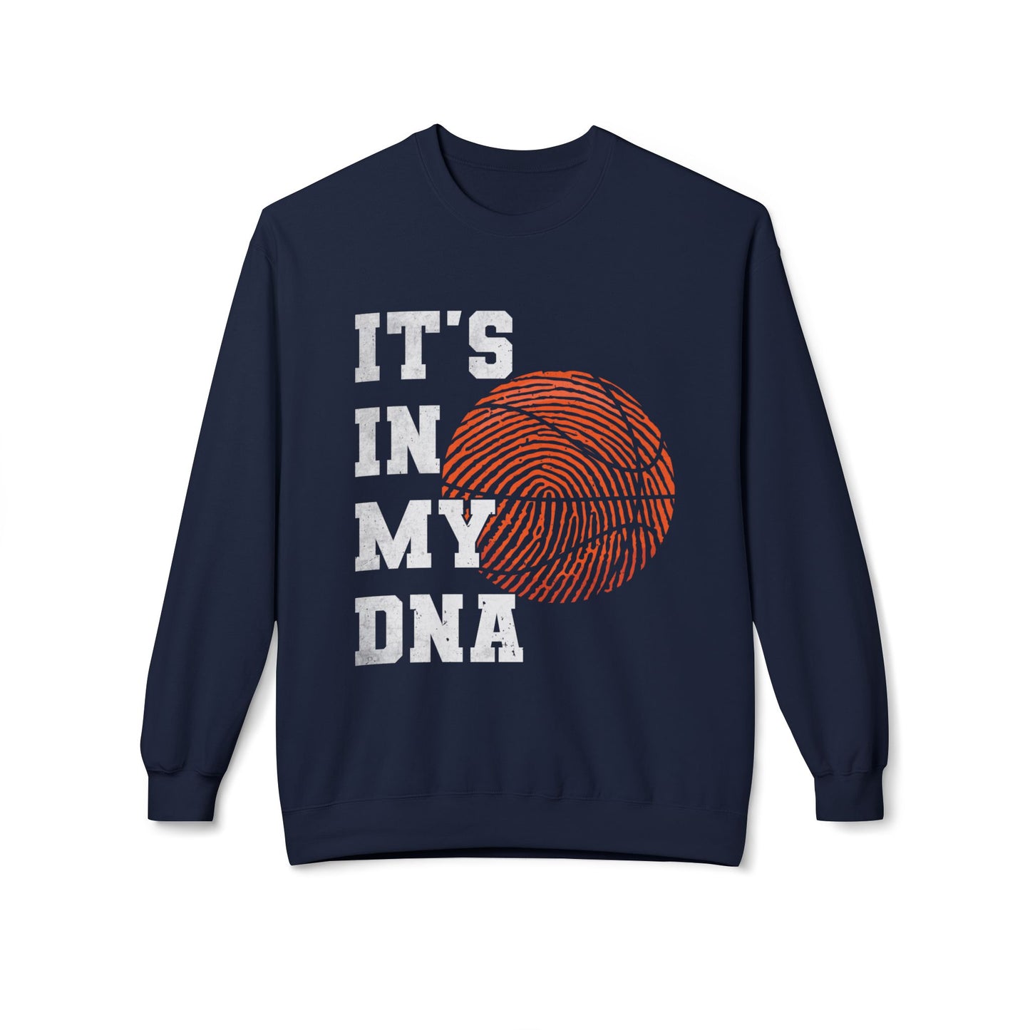 Basketball DNA Crewneck Sweatshirt, Cozy Sports Apparel, Perfect for Athletes, Gift for Hoopers, Ideal for Game Days, Throwback Style