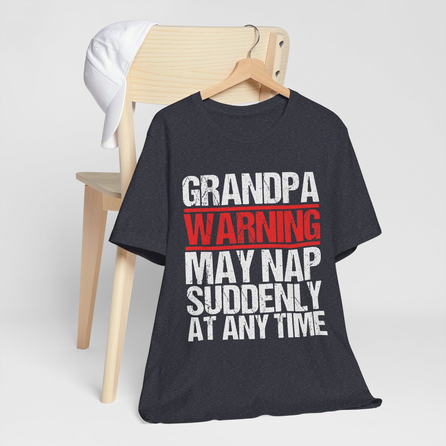 Funny Grandpa Nap Warning T-Shirt, Gift for Grandfather, Family Humor Tee, Unisex Tee for Relaxation, Birthday Gift, Grandparent's Day