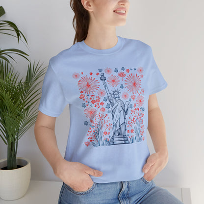 Patriotic Short Sleeve Tee with Liberty Design
