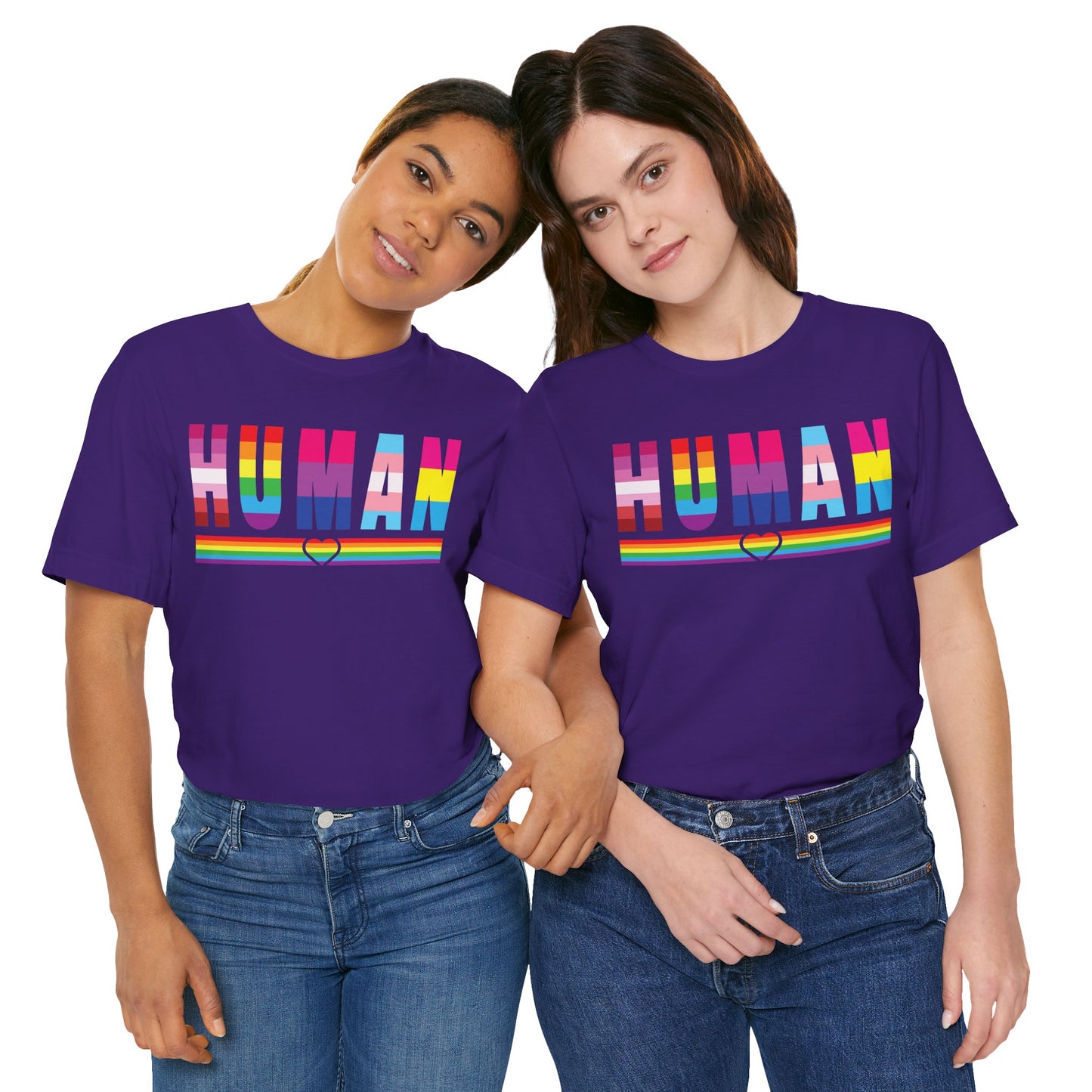 Pride Jersey Tee - Celebrate Diversity with 'HUMAN' Design