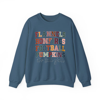 Flannel Bonfires Football Sweatshirt | Unisex Crewneck