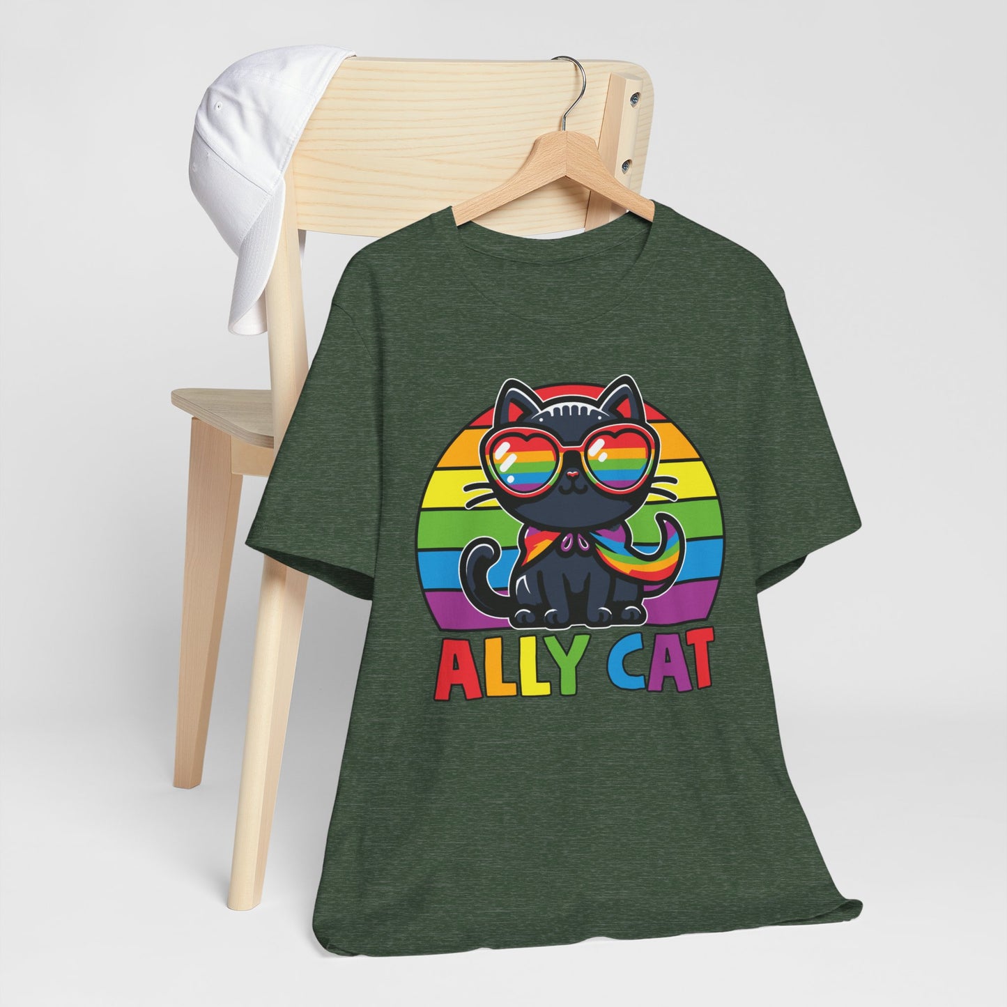 Pride Cat Unisex Jersey Tee - 'Ally Cat' Design
