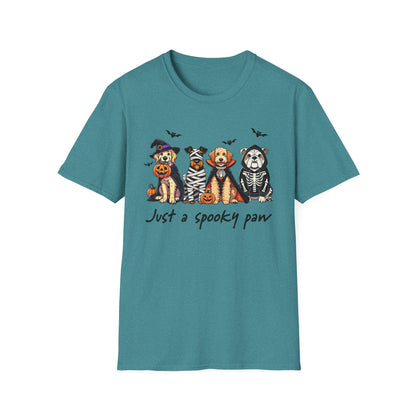 Halloween Dog T-Shirt, Spooky Paw Gildan Softstyle Shirt