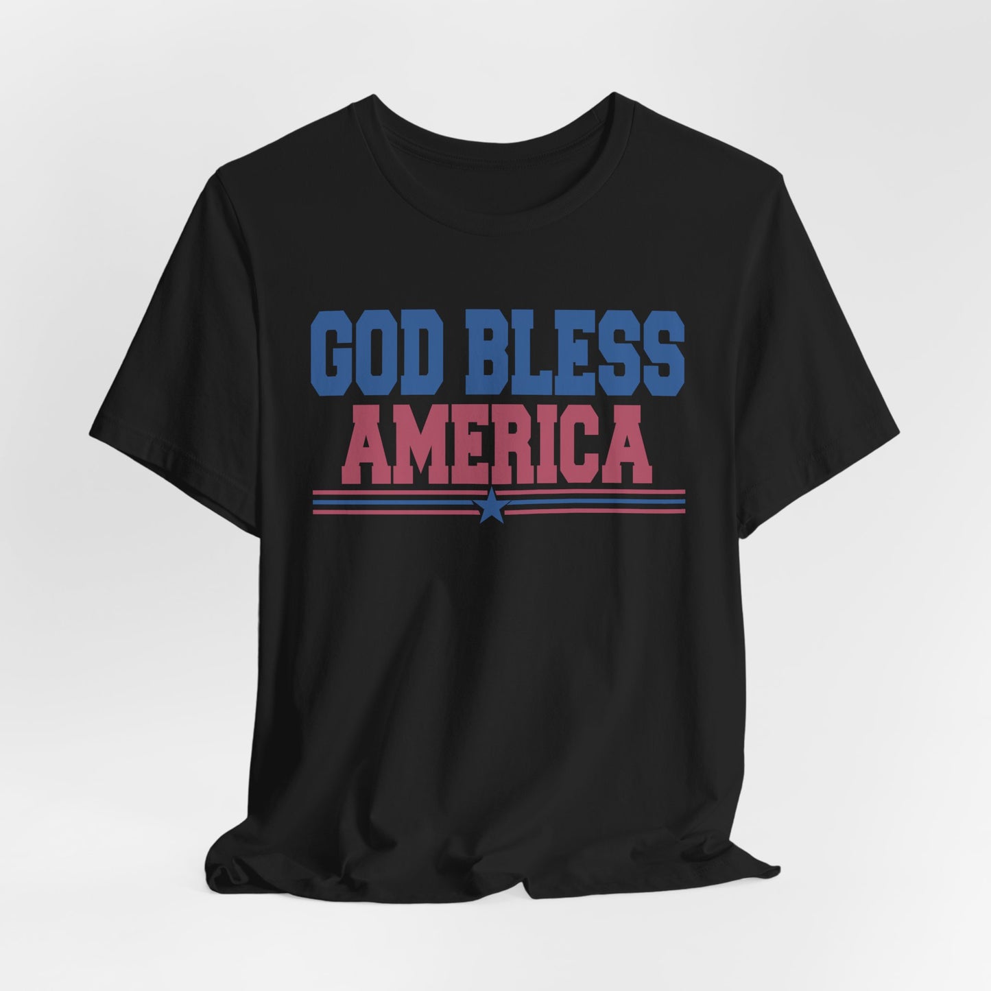 God Bless America Unisex Jersey Tee - Patriotic Short Sleeve Shirt