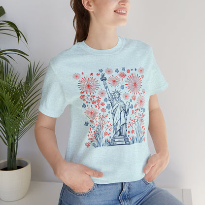 Patriotic Short Sleeve Tee with Liberty Design