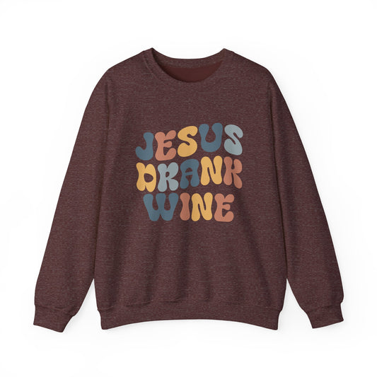 Jesus Drank Wine Gildan Crewneck Sweatshirt