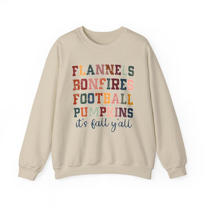 Flannel Bonfires Football Sweatshirt | Unisex Crewneck