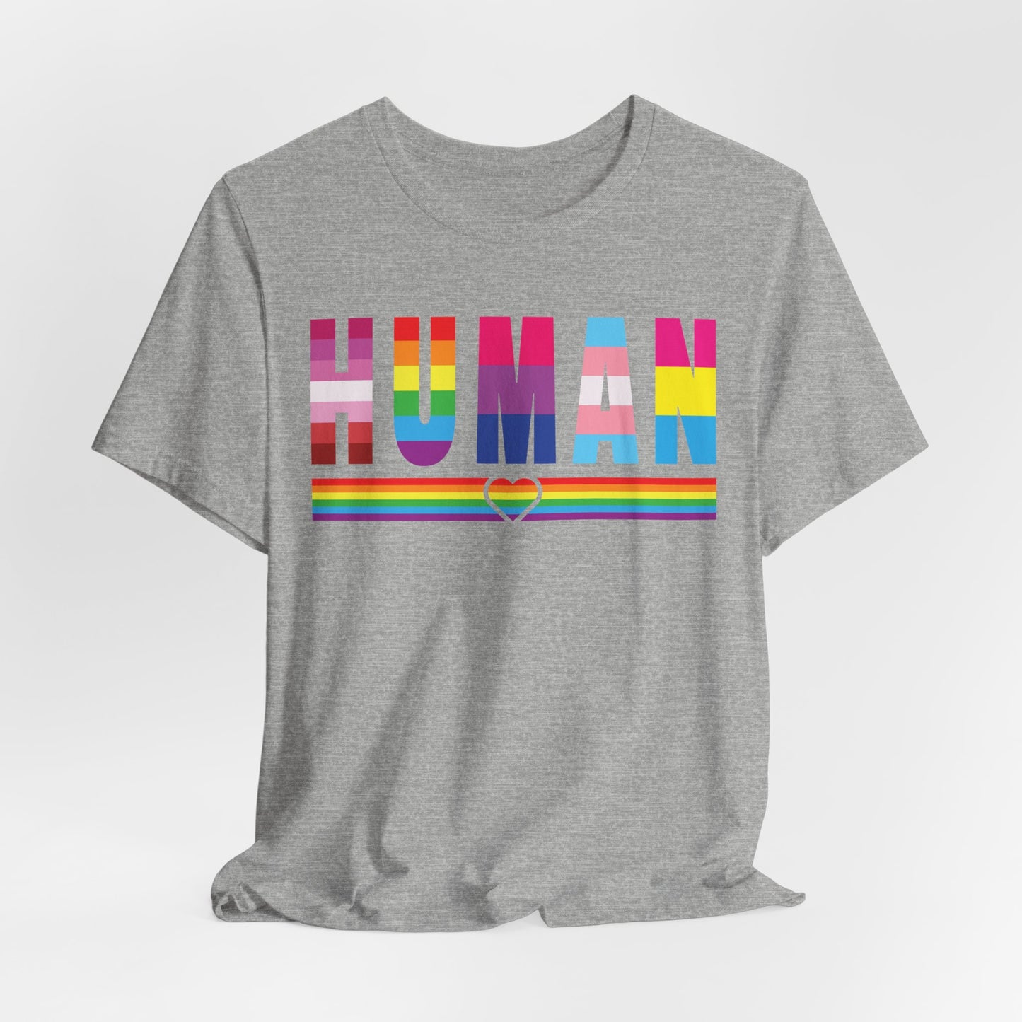 Pride Jersey Tee - Celebrate Diversity with 'HUMAN' Design