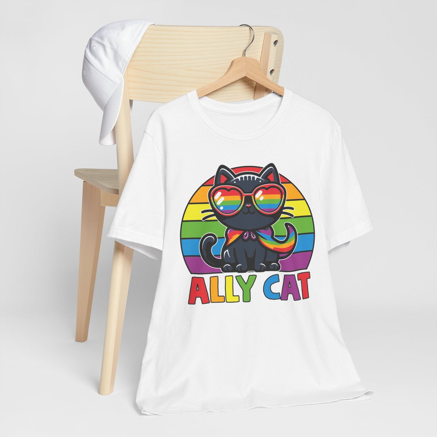 Pride Cat Unisex Jersey Tee - 'Ally Cat' Design