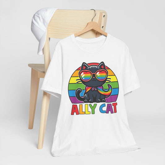 Pride Cat Unisex Jersey Tee - 'Ally Cat' Design