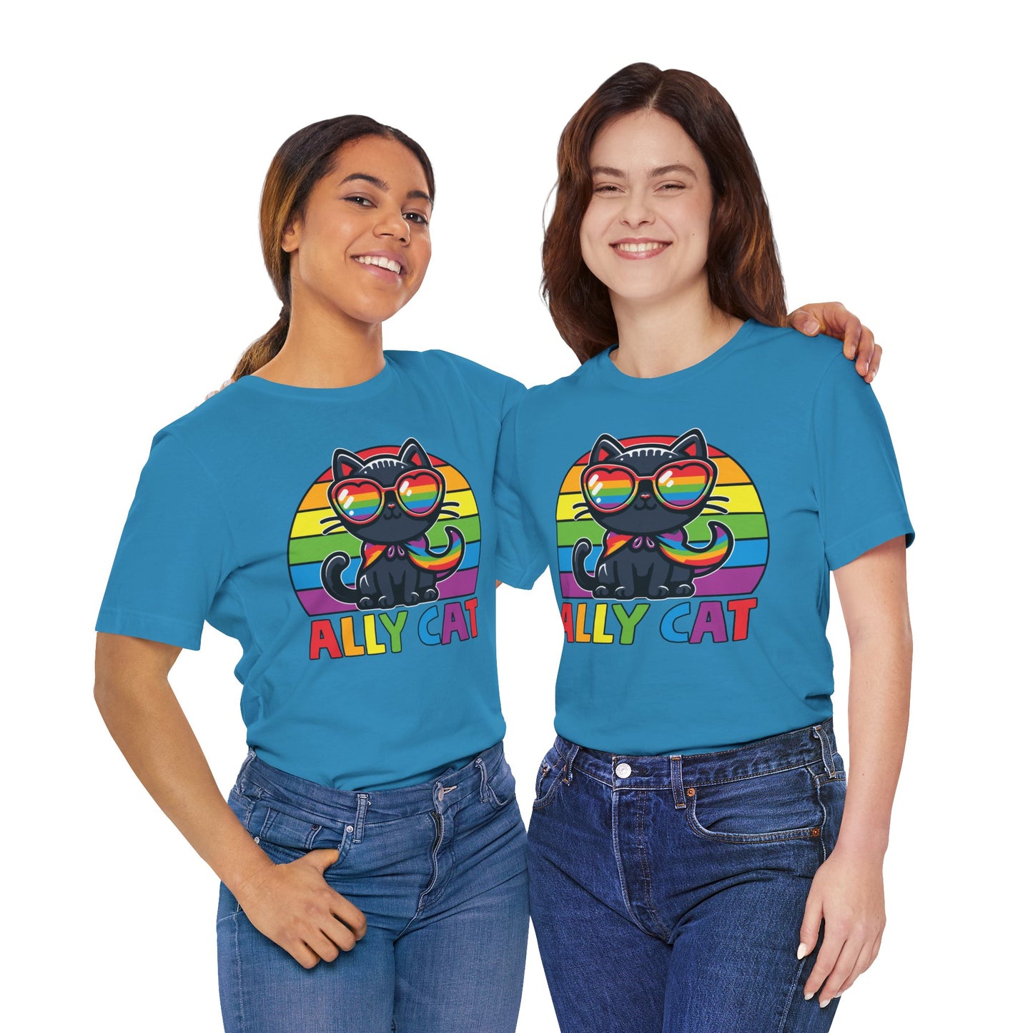 Pride Cat Unisex Jersey Tee - 'Ally Cat' Design