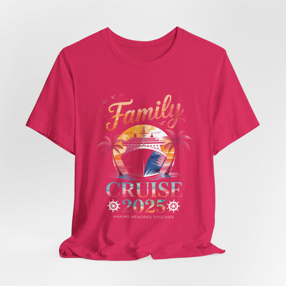 Family Cruise 2025 Unisex Tee, Vacation T-Shirt, Family Reunion Shirt, Summer Travel Apparel, Beach Event Clothing