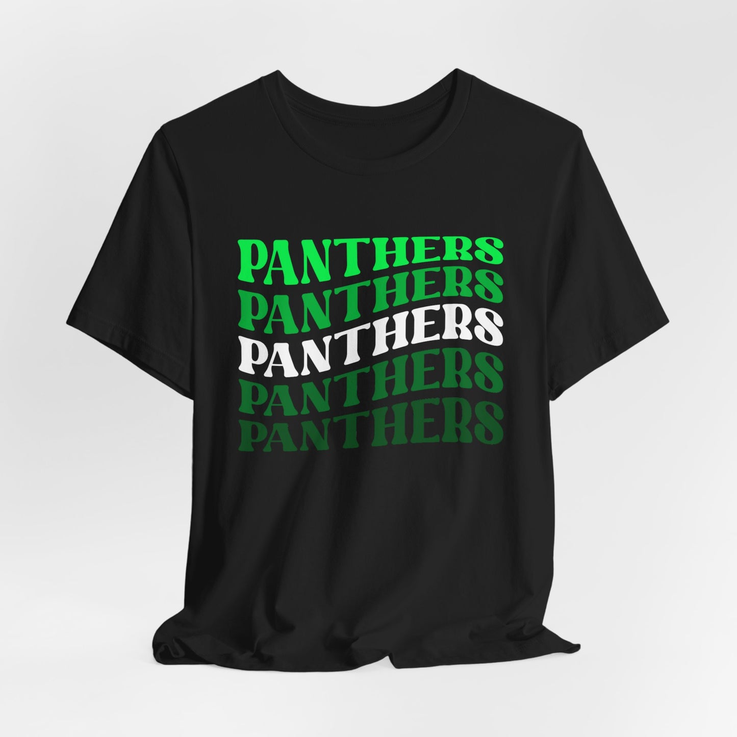 Panthers Stacked Unisex Short Sleeve Tee, Comfortable Graphic Tee for Sports Fans, Casual Wear for Game Days, Perfect Gift for Panther Lovers