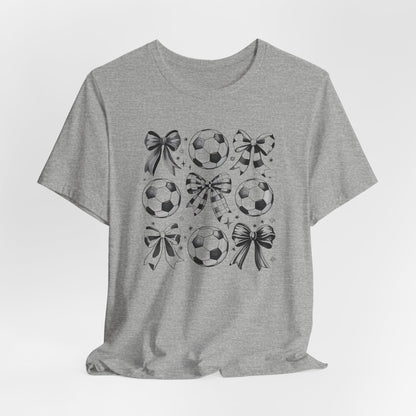 Soccer Tic Tac Toe Bows Bella Canvas Tee