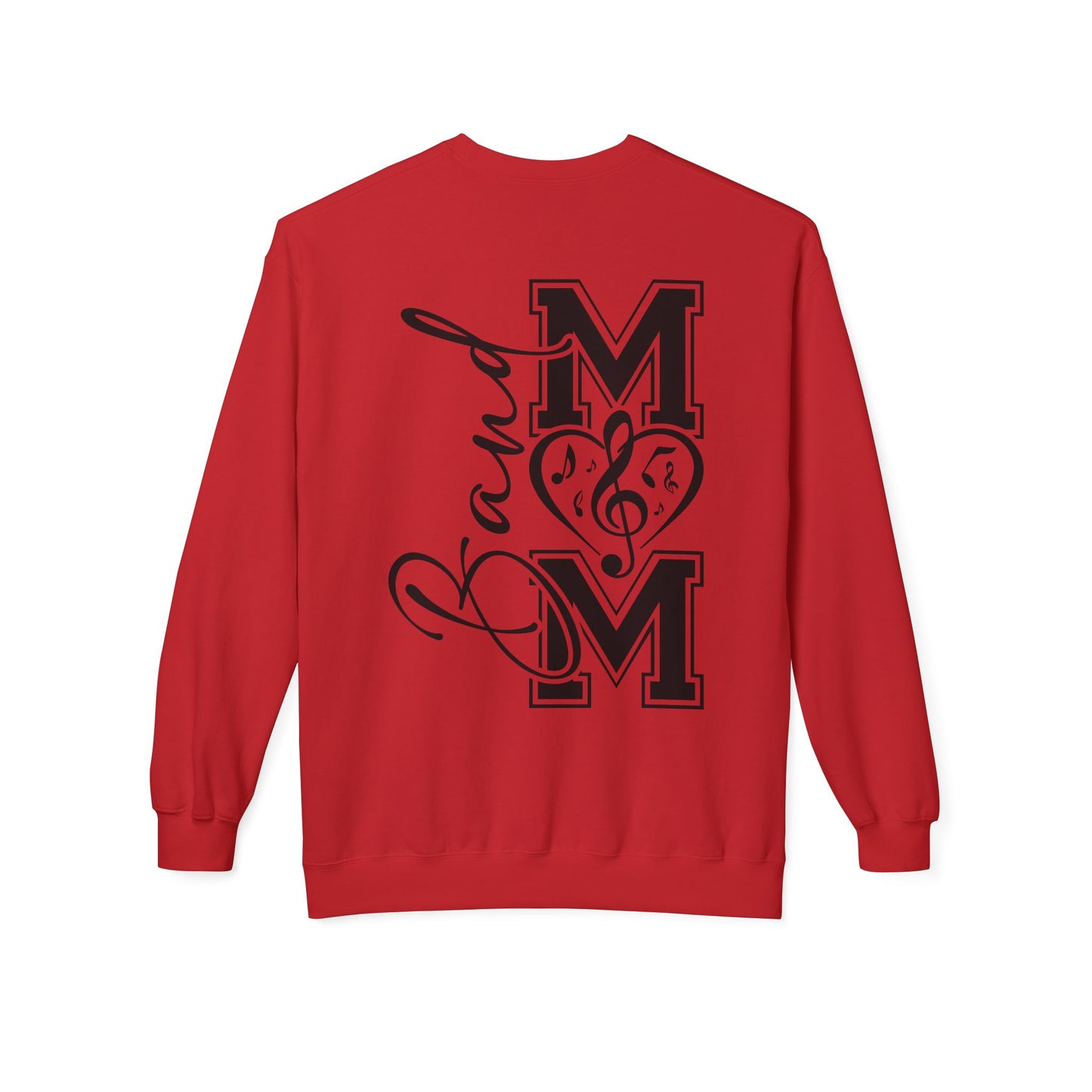Band Mom front and back - Softstyle Crewneck for Music Lovers