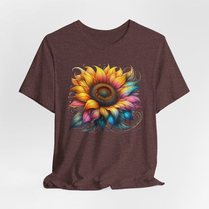 Vibrant Sunflower Tee, Casual T-Shirt