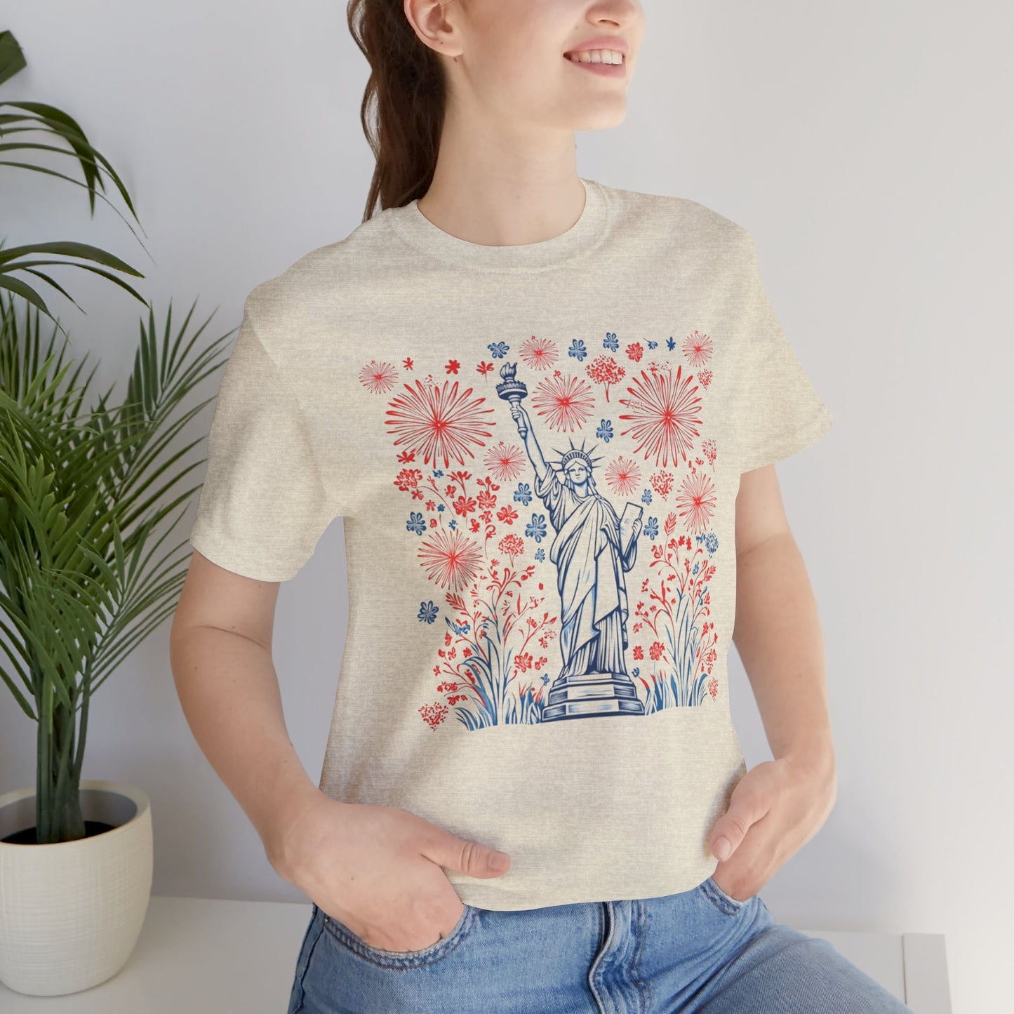 Patriotic Short Sleeve Tee with Liberty Design