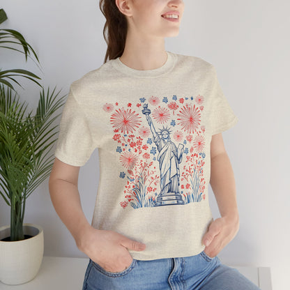 Patriotic Short Sleeve Tee with Liberty Design