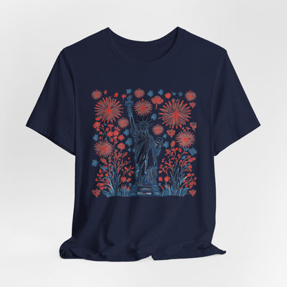 Patriotic Short Sleeve Tee with Liberty Design