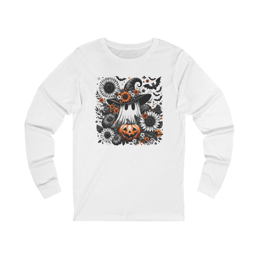 Halloween Floral Ghost Unisex Long Sleeve