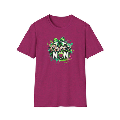 Green Cheer Mom Gildan Softstyle Tshirt