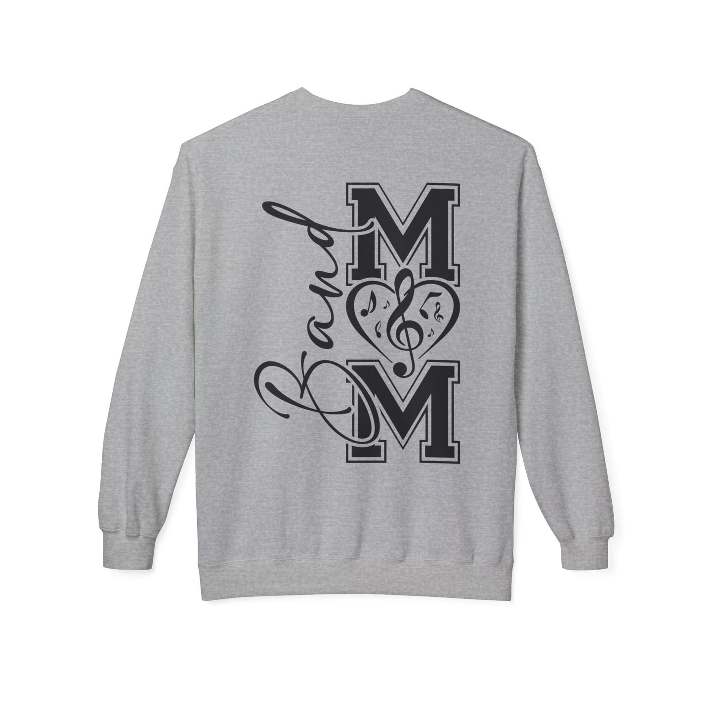Band Mom front and back - Softstyle Crewneck for Music Lovers