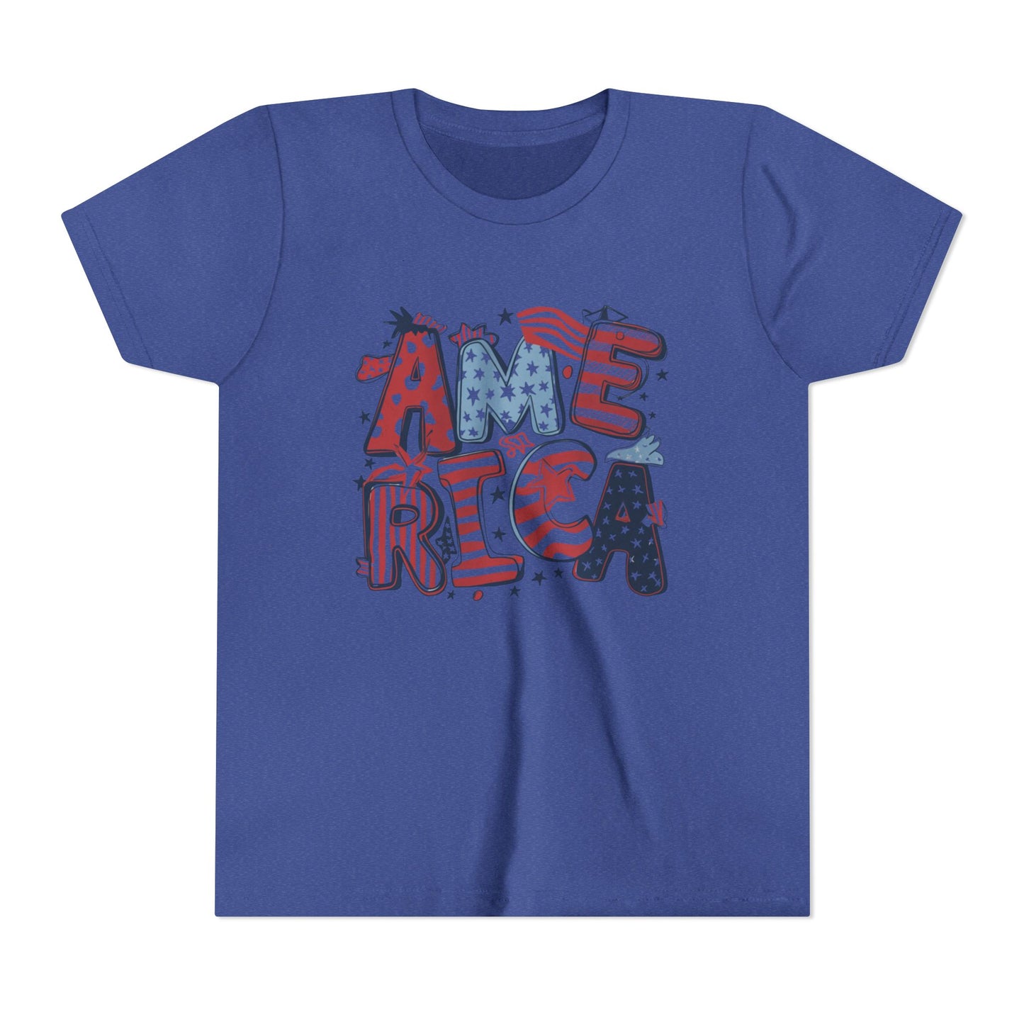 Patriotic Youth Short Sleeve Tee - America Design for 4th of July & Celebrations