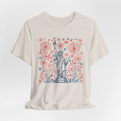 Patriotic Short Sleeve Tee with Liberty Design