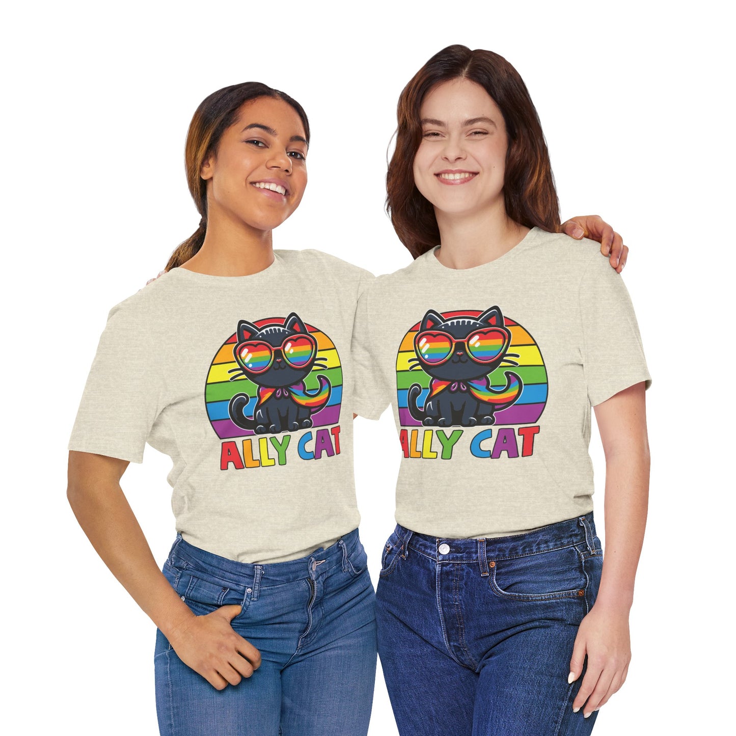 Pride Cat Unisex Jersey Tee - 'Ally Cat' Design