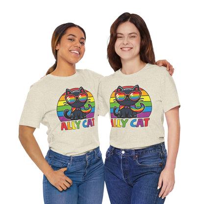 Pride Cat Unisex Jersey Tee - 'Ally Cat' Design