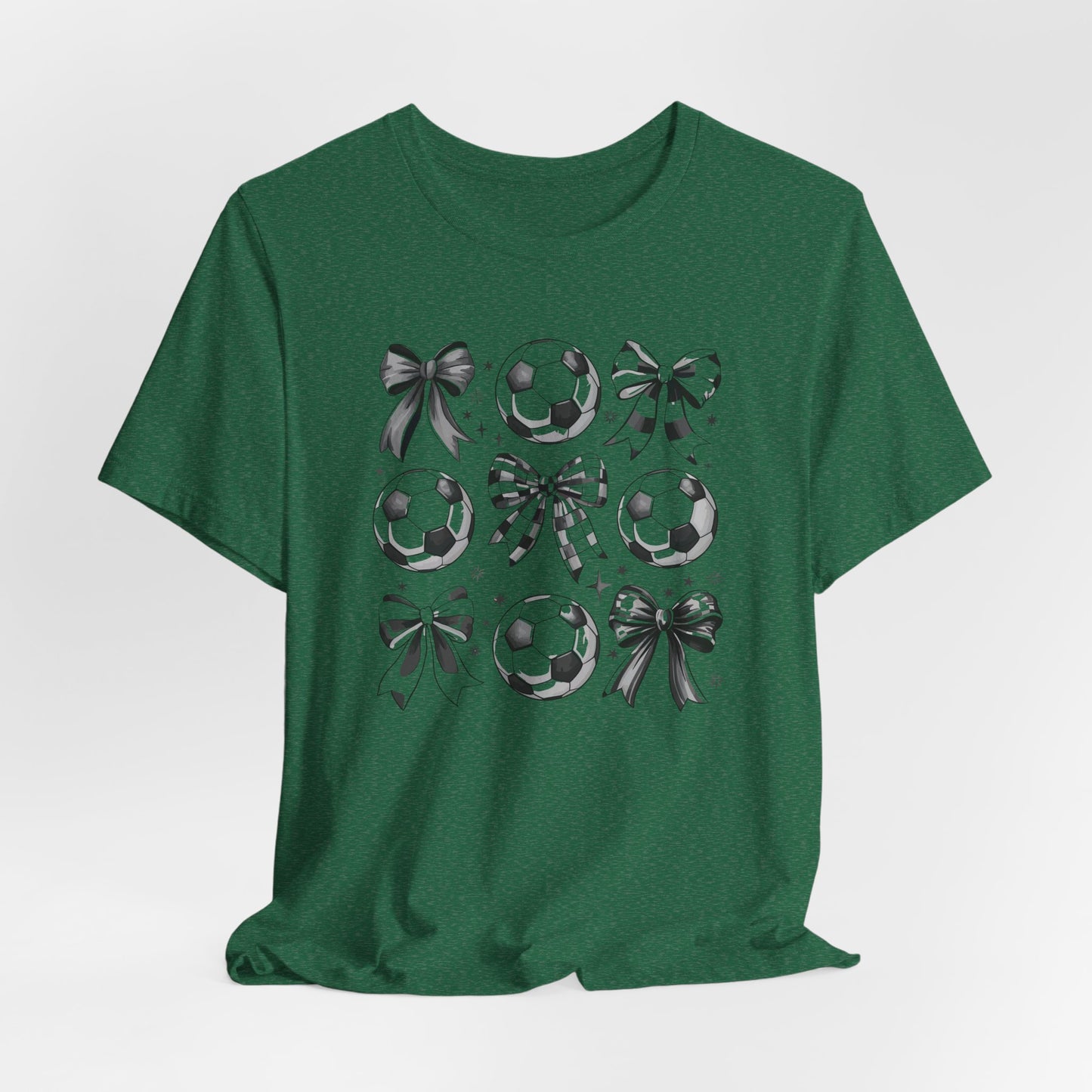 Soccer Tic Tac Toe Bows Bella Canvas Tee