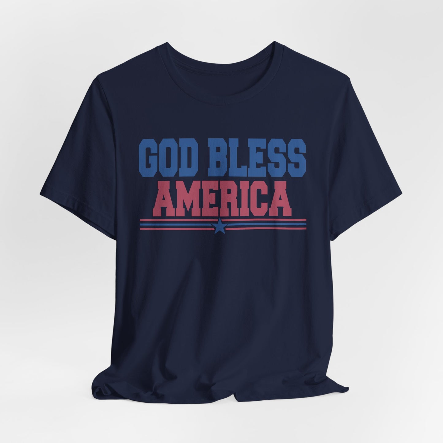God Bless America Unisex Jersey Tee - Patriotic Short Sleeve Shirt
