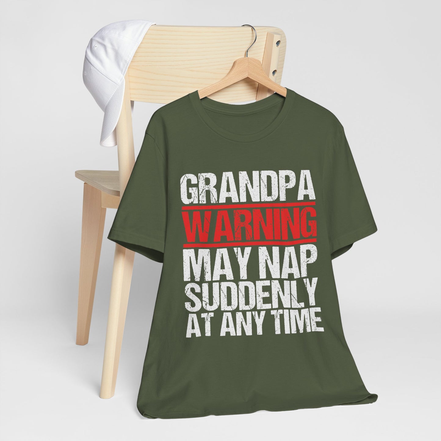 Funny Grandpa Nap Warning T-Shirt, Gift for Grandfather, Family Humor Tee, Unisex Tee for Relaxation, Birthday Gift, Grandparent's Day