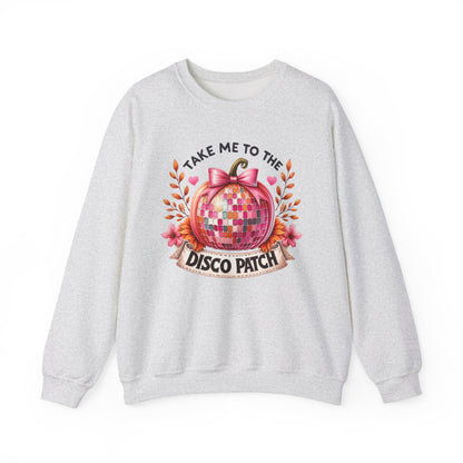 Disco Patch Pumpkin Gildan Crewneck Sweatshirt