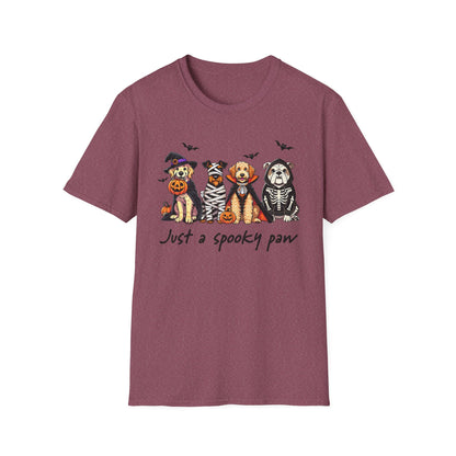 Halloween Dog T-Shirt, Spooky Paw Gildan Softstyle Shirt