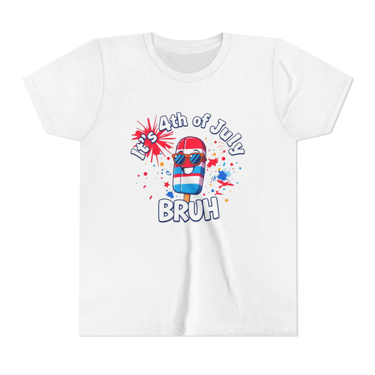 Kids 4th of July T-Shirt - "It's 4th of July Bruh" Design