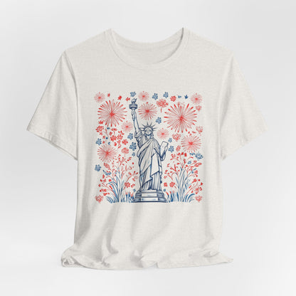 Patriotic Short Sleeve Tee with Liberty Design