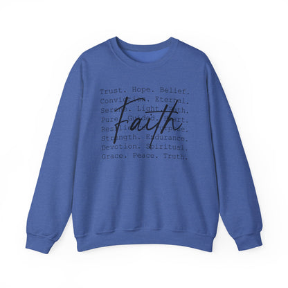 Faith Word Map Gildan Crewneck Sweatshirt