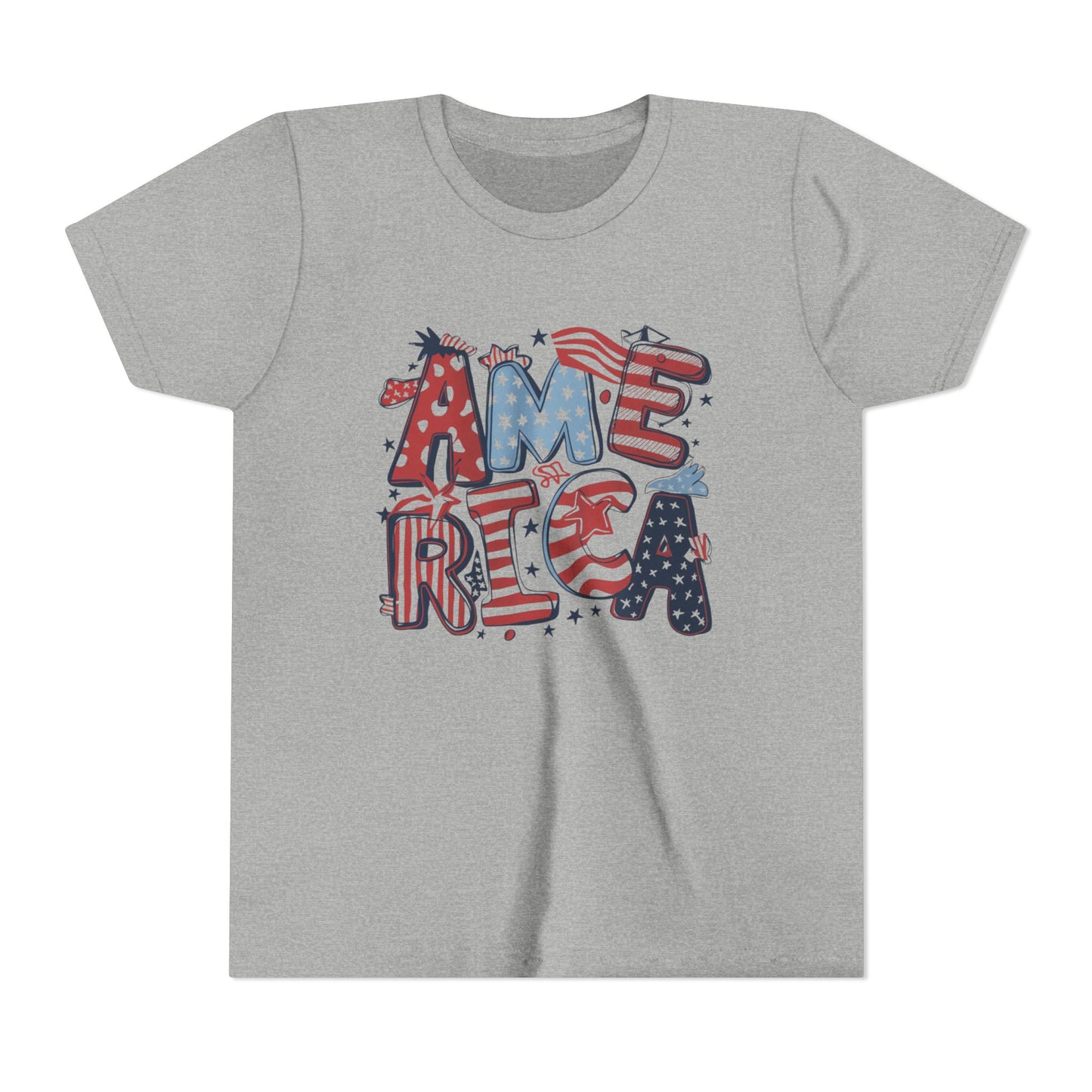 Patriotic Youth Short Sleeve Tee - America Design for 4th of July & Celebrations