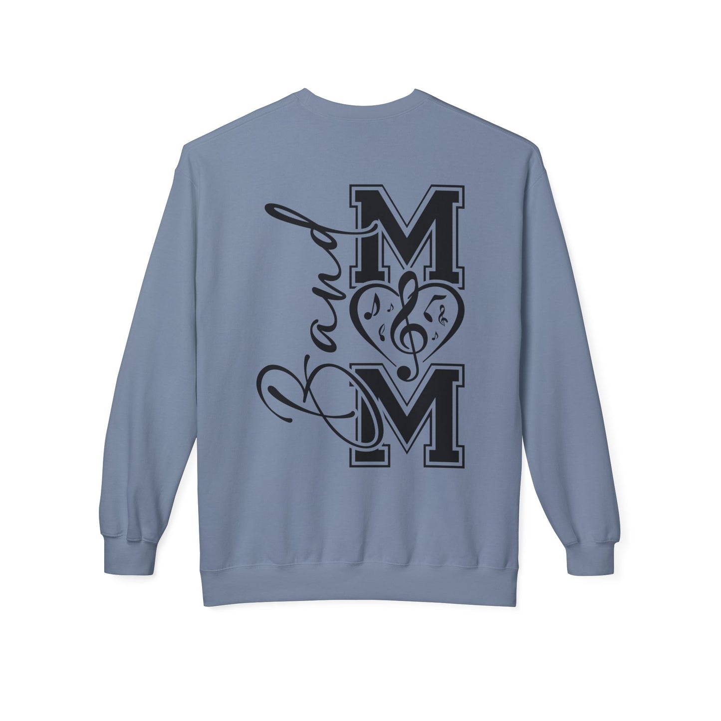 Band Mom front and back - Softstyle Crewneck for Music Lovers